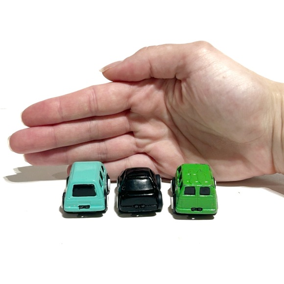 Schylling Miniature Die Cast Model Toy Cars Green Black Cyan Blue Van Pull Back - Picture 4 of 16